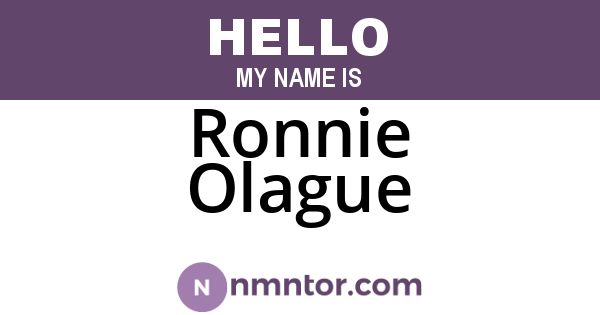 Ronnie Olague