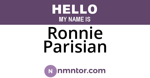 Ronnie Parisian