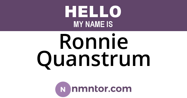 Ronnie Quanstrum