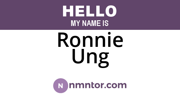 Ronnie Ung