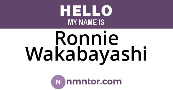 Ronnie Wakabayashi