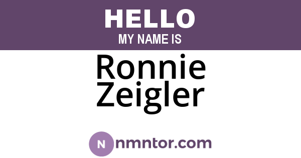 Ronnie Zeigler