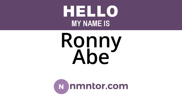 Ronny Abe