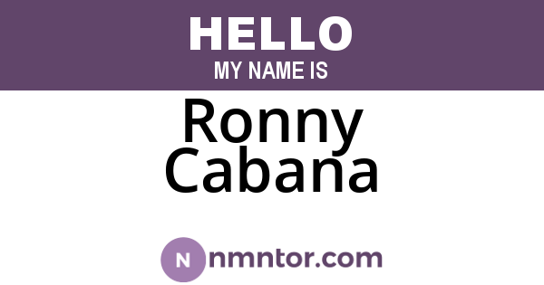Ronny Cabana