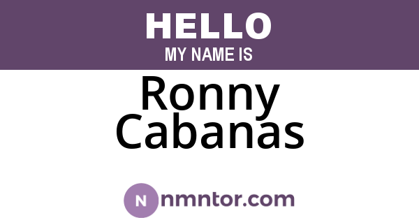 Ronny Cabanas
