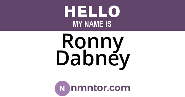 Ronny Dabney