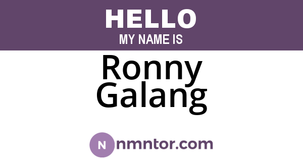 Ronny Galang