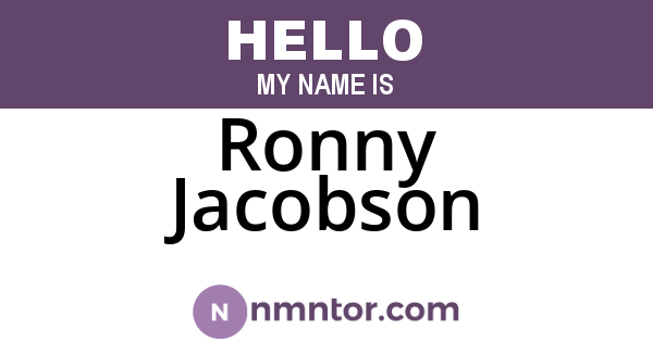 Ronny Jacobson