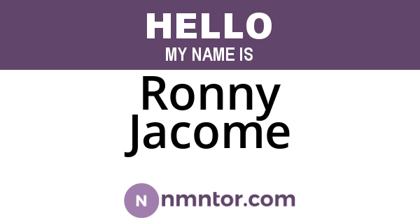 Ronny Jacome