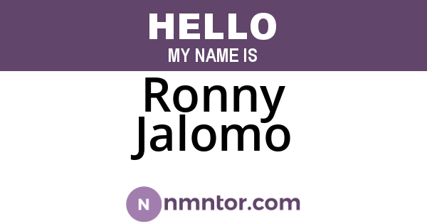Ronny Jalomo