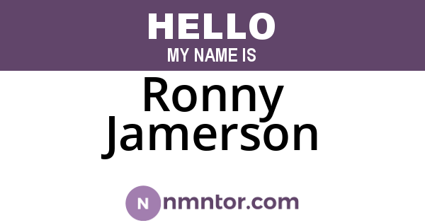 Ronny Jamerson