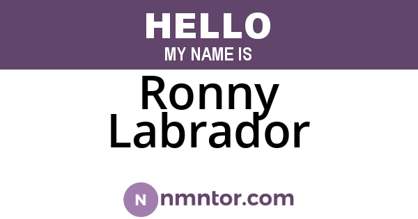 Ronny Labrador