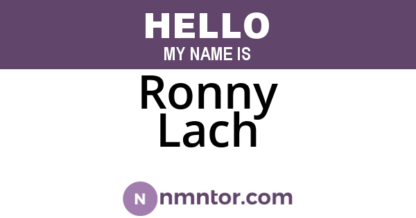 Ronny Lach