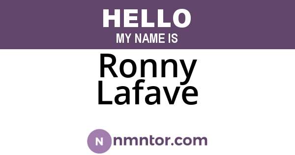 Ronny Lafave