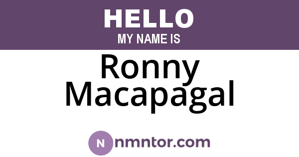Ronny Macapagal