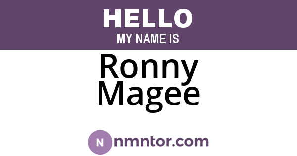 Ronny Magee