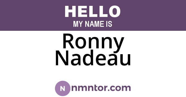Ronny Nadeau
