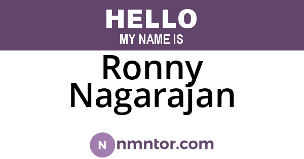 Ronny Nagarajan