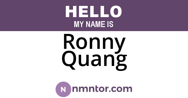 Ronny Quang