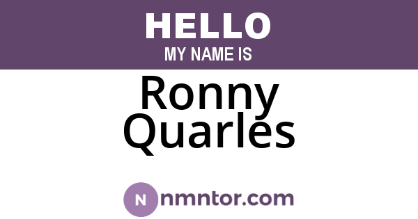 Ronny Quarles