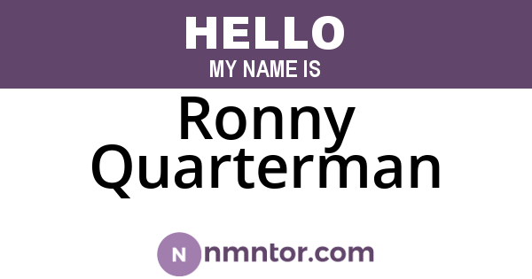Ronny Quarterman