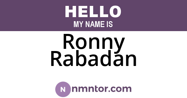 Ronny Rabadan