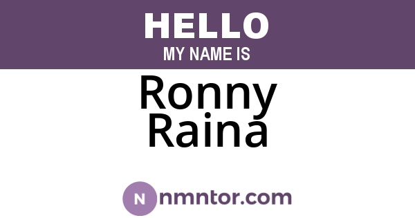 Ronny Raina