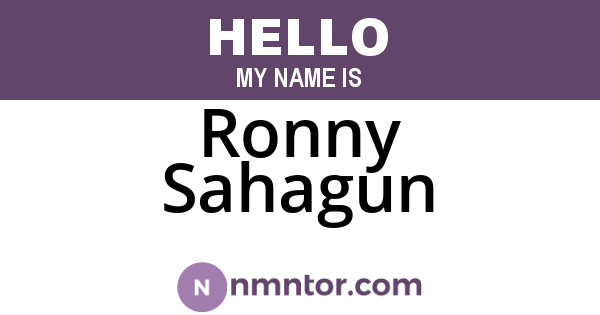 Ronny Sahagun