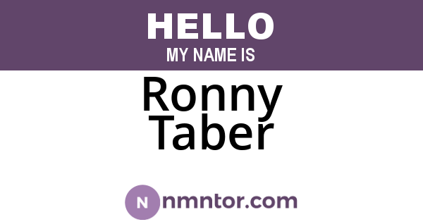 Ronny Taber