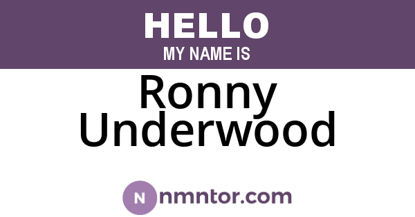 Ronny Underwood