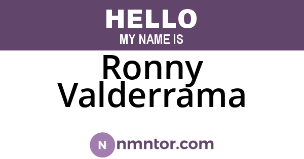 Ronny Valderrama