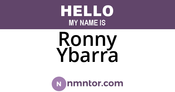 Ronny Ybarra
