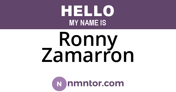 Ronny Zamarron