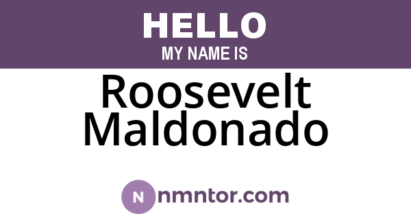 Roosevelt Maldonado