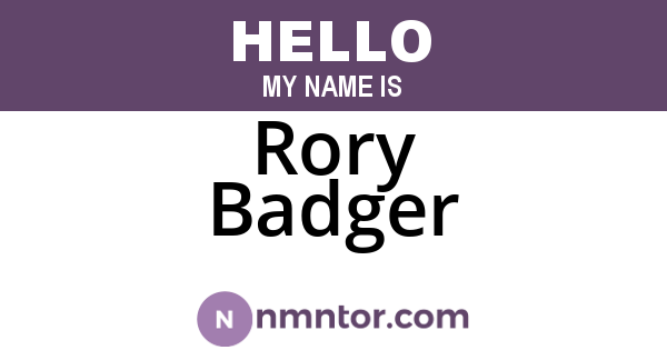 Rory Badger