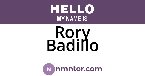 Rory Badillo