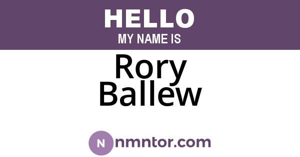 Rory Ballew