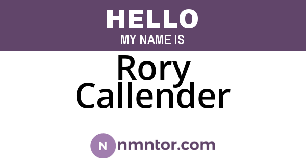 Rory Callender