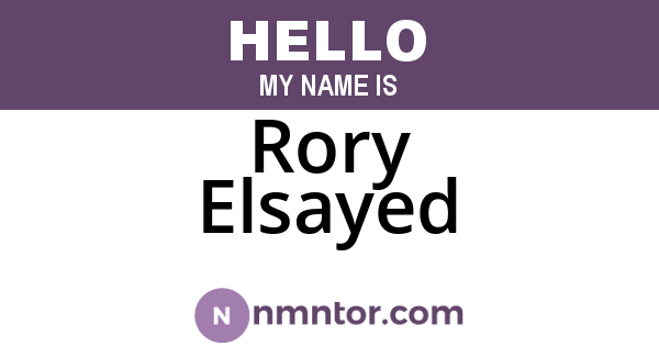 Rory Elsayed