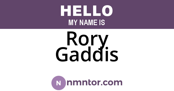 Rory Gaddis