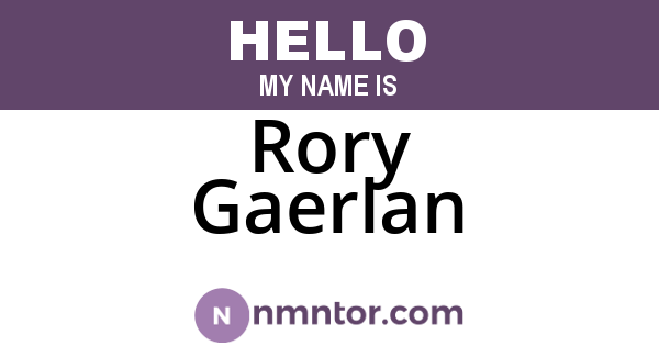 Rory Gaerlan