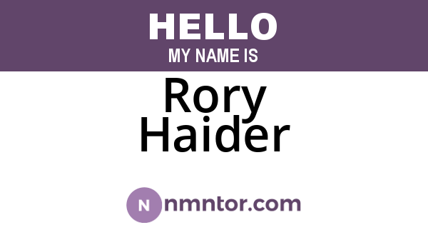 Rory Haider