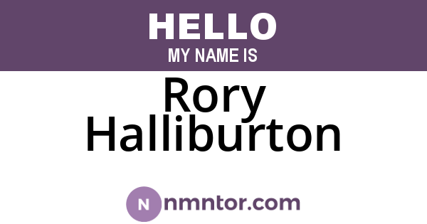 Rory Halliburton