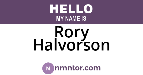 Rory Halvorson