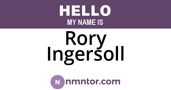 Rory Ingersoll