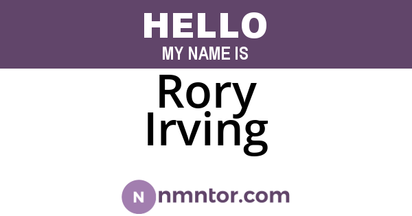 Rory Irving