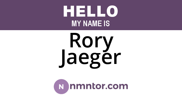 Rory Jaeger