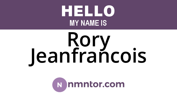 Rory Jeanfrancois