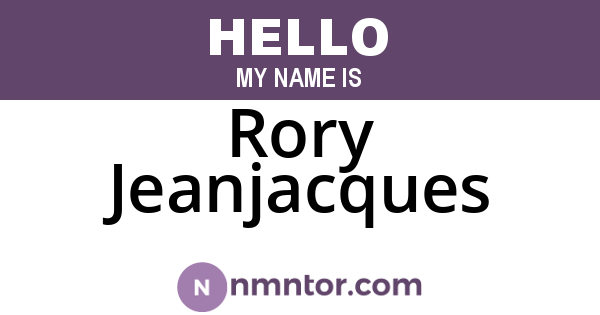 Rory Jeanjacques