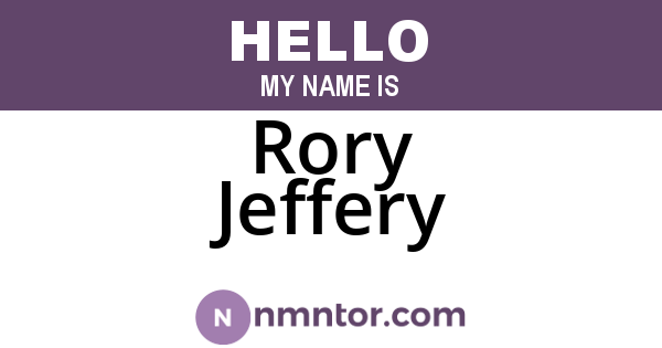 Rory Jeffery